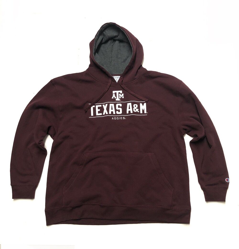 Texas A&M Embroidered Hoodie Champion Sewn Mens Size 2XL Sweatshirt Aggies NWT